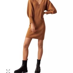 ba&sh Hazia Camel sweater dress
